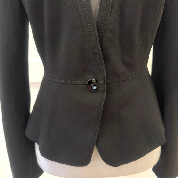 White House Black Market Peplum Blazer Size:4P Lined Sculpted Ponte Stretch - Picture 6 of 14